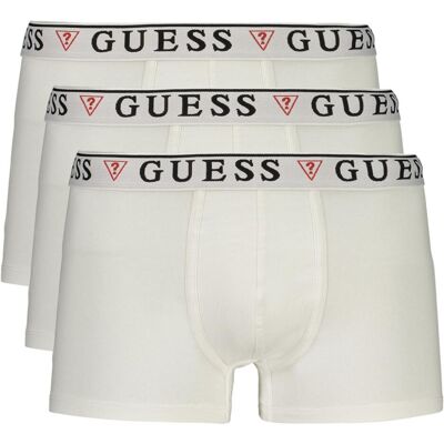 Guess, Hommes, Sous-vêtements, Jeans White Cotton Boxers, Blanc, (Une unité par pack, M) - Publicité Guess, Hommes, Sous-vêtements, Jeans White Cotton Boxers, Blanc, (Une unité par pack, M) - Publicité