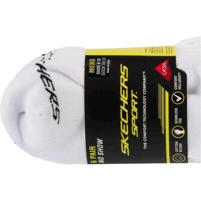 Skechers, Hommes, Chaussettes, Lot de 6 chaussettes pour homme en coton "NSW" en blanc, Blanc, (paquet de 6, 41 - 46) - Publicité Skechers, Hommes, Chaussettes, Lot de 6 chaussettes pour homme en coton "NSW" en blanc, Blanc, (paquet de 6, 41 - 46) - Publicité