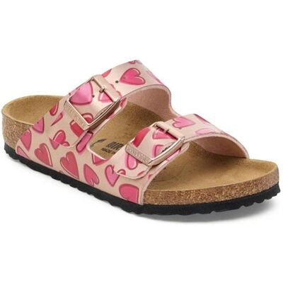 Birkenstock, Filles, Sandales, Tongs Arizona Kids à motif de coeurs métallisés cuivrés, Cuivre, (31) - Publicité Birkenstock, Filles, Sandales, Tongs Arizona Kids à motif de coeurs métallisés cuivrés, Cuivre, (31) - Publicité