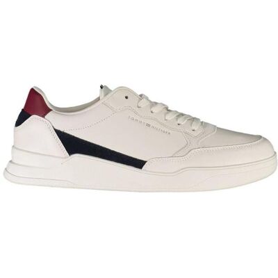 Tommy Hilfiger Hommes, Baskets, Bianco Leather Men Sneaker, Blanc, (40) - Publicité Tommy Hilfiger Hommes, Baskets, Bianco Leather Men Sneaker, Blanc, (40) - Publicité