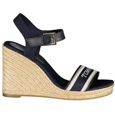 Tommy Hilfiger Femmes, Sandales, Sandales à talons compensés en cuir bleu pour femme, Bleu, (41) - Publicité Tommy Hilfiger Femmes, Sandales, Sandales à talons compensés en cuir bleu pour femme, Bleu, (41) - Publicité