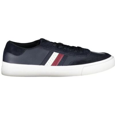 Tommy Hilfiger Hommes, Baskets, Blue Leather Men Sneaker, Bleu, (42) - Publicité Tommy Hilfiger Hommes, Baskets, Blue Leather Men Sneaker, Bleu, (42) - Publicité