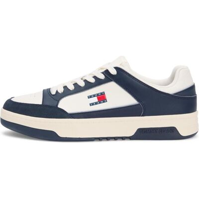 Tommy Hilfiger Hommes, Baskets, Tjm Cupsole Leather, Bleu, Blanc, (41) - Publicité Tommy Hilfiger Hommes, Baskets, Tjm Cupsole Leather, Bleu, Blanc, (41) - Publicité