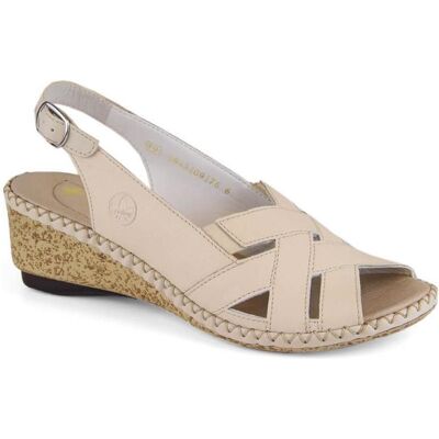 Rieker, Femmes, Sandales, Sandales en cuir, Beige, (41) - Publicité Rieker, Femmes, Sandales, Sandales en cuir, Beige, (41) - Publicité