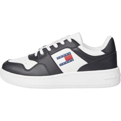 Tommy Hilfiger Femmes, Baskets, Tjw Retro Basket Ess, Blanc, Noir, (36) - Publicité Tommy Hilfiger Femmes, Baskets, Tjw Retro Basket Ess, Blanc, Noir, (36) - Publicité