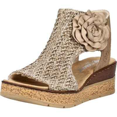 Rieker, Femmes, Sandales, Women's comfortable wedge platform sandals, beige, 63791-60, Beige, (38) - Publicité Rieker, Femmes, Sandales, Women's comfortable wedge platform sandals, beige, 63791-60, Beige, (38) - Publicité