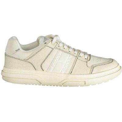 Tommy Hilfiger Hommes, Baskets, White Polyurethane Men Sneaker, Blanc, (42) - Publicité Tommy Hilfiger Hommes, Baskets, White Polyurethane Men Sneaker, Blanc, (42) - Publicité