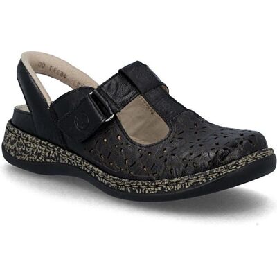 Rieker, Femmes, Sandales, Women's leather openwork sandals, comfortable, wide, black, 46397-00, Noir, (41) - Publicité Rieker, Femmes, Sandales, Women's leather openwork sandals, comfortable, wide, black, 46397-00, Noir, (41) - Publicité