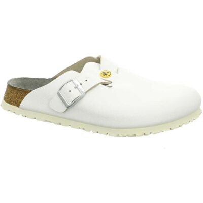 Birkenstock, Unisexe, Sandales, Boston ESD Cuir naturel Étroit, Blanc, (36) - Publicité Birkenstock, Unisexe, Sandales, Boston ESD Cuir naturel Étroit, Blanc, (36) - Publicité