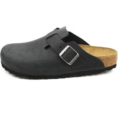 Birkenstock, Unisexe, Sandales, Boston nubuck huilé Étroit, Noir, (46) - Publicité Birkenstock, Unisexe, Sandales, Boston nubuck huilé Étroit, Noir, (46) - Publicité