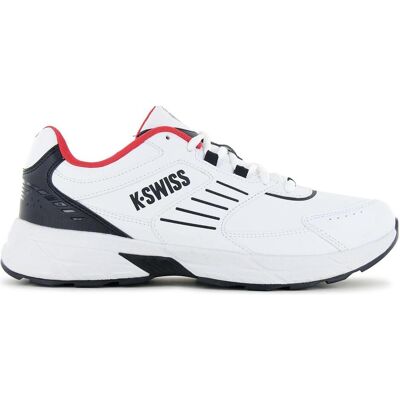 K-Swiss, Hommes, Baskets, Fario Lth, Blanc, Rouge, (40) - Publicité K-Swiss, Hommes, Baskets, Fario Lth, Blanc, Rouge, (40) - Publicité