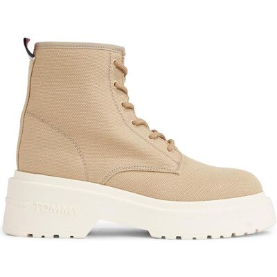 Tommy Hilfiger Femmes, Bottes, Baskets montantes à lacets pour femmes, festives, Beige, (39) - Publicité Tommy Hilfiger Femmes, Bottes, Baskets montantes à lacets pour femmes, festives, Beige, (39) - Publicité