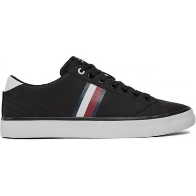 Tommy Hilfiger Hommes, Baskets, Th Hi Vulc Low Stripes Mesh, Noir, (43) - Publicité Tommy Hilfiger Hommes, Baskets, Th Hi Vulc Low Stripes Mesh, Noir, (43) - Publicité