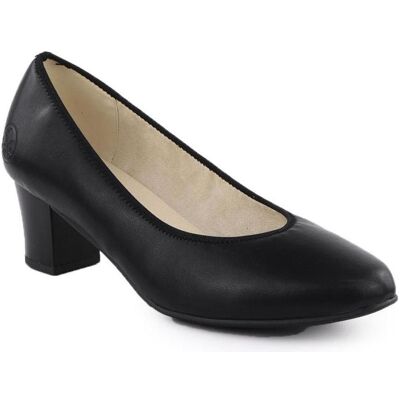 Rieker, Femmes, Escarpins, Schwarze Damen-Pumps aus Leder mit niedrigem Absatz, Noir, (41) - Publicité Rieker, Femmes, Escarpins, Schwarze Damen-Pumps aus Leder mit niedrigem Absatz, Noir, (41) - Publicité