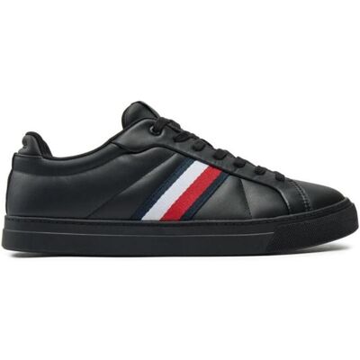 Tommy Hilfiger Hommes, Baskets, Icon Court LTH Stripes Low Top, Noir, (40) - Publicité Tommy Hilfiger Hommes, Baskets, Icon Court LTH Stripes Low Top, Noir, (40) - Publicité