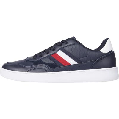 Tommy Hilfiger Hommes, Baskets, Court Cupsole Retro, Bleu, (44) - Publicité Tommy Hilfiger Hommes, Baskets, Court Cupsole Retro, Bleu, (44) - Publicité
