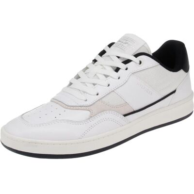 Tommy Hilfiger Hommes, Baskets, Mix Court Rétro, Blanc, (41) - Publicité Tommy Hilfiger Hommes, Baskets, Mix Court Rétro, Blanc, (41) - Publicité