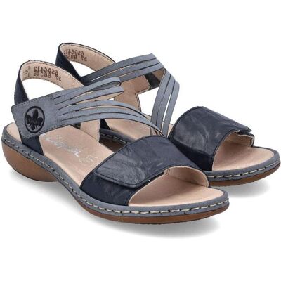 Rieker, Femmes, Sandales, Sandales en cuir pour femme, Bleu, (37) - Publicité Rieker, Femmes, Sandales, Sandales en cuir pour femme, Bleu, (37) - Publicité