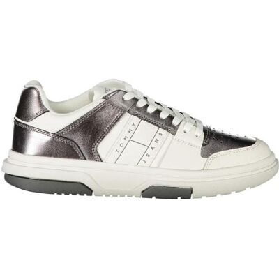Tommy Hilfiger Femmes, Baskets, Bianco Polyurethane Women Sneaker, Blanc, (37) - Publicité Tommy Hilfiger Femmes, Baskets, Bianco Polyurethane Women Sneaker, Blanc, (37) - Publicité