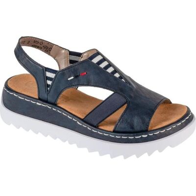 Rieker, Femmes, Sandales, Damensandalen, Bleu, (40) - Publicité Rieker, Femmes, Sandales, Damensandalen, Bleu, (40) - Publicité