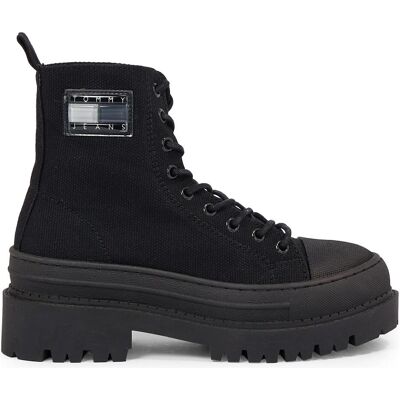 Tommy Hilfiger Femmes, Bottes, Tjw Foxing Canvas Boot Chaussures pour femmes, Noir, (41) - Publicité Tommy Hilfiger Femmes, Bottes, Tjw Foxing Canvas Boot Chaussures pour femmes, Noir, (41) - Publicité