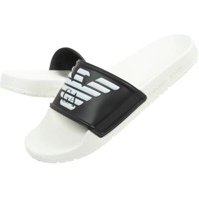 Giorgio Armani Emporio Armani, Hommes, Tongs, Flip-Flops 850, Blanc, Noir, (44) - Publicité Giorgio Armani Emporio Armani, Hommes, Tongs, Flip-Flops 850, Blanc, Noir, (44) - Publicité
