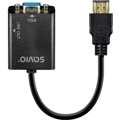 Savio AK-76 (HDMI, VGA), Adaptateur vidéo, Noir - Publicité Savio AK-76 (HDMI, VGA), Adaptateur vidéo, Noir - Publicité