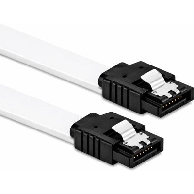 PowerGuard Câble de données Snow White SATA 3.0, 50 cm, 6 Gbps, droit, avec clip de verrouillage (50 cm, SATA III), Câble interne (PC) - Publicité PowerGuard Câble de données Snow White SATA 3.0, 50 cm, 6 Gbps, droit, avec clip de verrouillage (50 cm, SATA III), Câble interne (PC) - Publicité