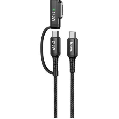 Hoco Cable Cable 2in1 USB C to USB C / Mag3 240W 1,8 m U142 black (1.80 m, 240 W), Câble USB - Publicité Hoco Cable Cable 2in1 USB C to USB C / Mag3 240W 1,8 m U142 black (1.80 m, 240 W), Câble USB - Publicité