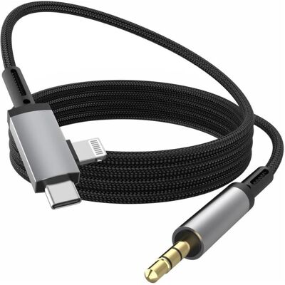 PowerGuard 2en1 (1 m, Câble AUX), Câble audio - Publicité PowerGuard 2en1 (1 m, Câble AUX), Câble audio - Publicité