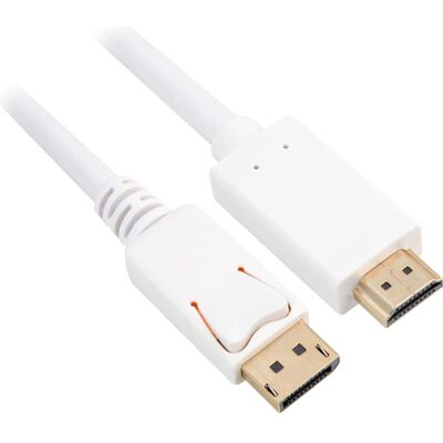 Câble adaptateur DisplayPort 1.2 à HDMI 4K de Sharkoon - Blanc - 3m - Publicité Câble adaptateur DisplayPort 1.2 à HDMI 4K de Sharkoon - Blanc - 3m - Publicité