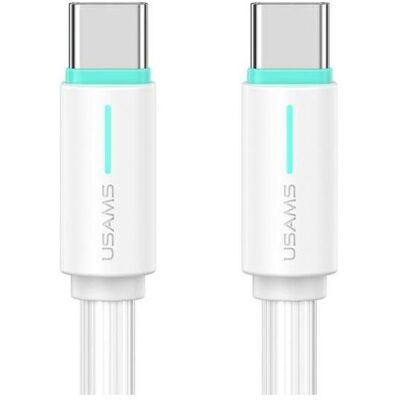 Usams Câble USB-C/USB-C 1m SJ734 biały/white YU Series SJ734USB02 (US-SJ734) (1 m, 60 W), Câble USB - Publicité Usams Câble USB-C/USB-C 1m SJ734 biały/white YU Series SJ734USB02 (US-SJ734) (1 m, 60 W), Câble USB - Publicité