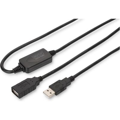 Digitus Câble répéteur USB 2.0 USB A mâle / A femelle Longueur 15m (15 m, USB 2.0), Câble USB - Publicité Digitus Câble répéteur USB 2.0 USB A mâle / A femelle Longueur 15m (15 m, USB 2.0), Câble USB - Publicité