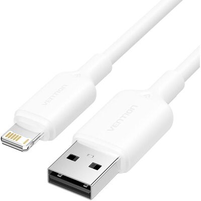 Vention Câble USB 2.0 Type-A Mâle vers Lightning Mâle 2.4A 2M Blanc Type PVC (2 m, USB 2.0, 12 W), Câble USB - Publicité Vention Câble USB 2.0 Type-A Mâle vers Lightning Mâle 2.4A 2M Blanc Type PVC (2 m, USB 2.0, 12 W), Câble USB - Publicité