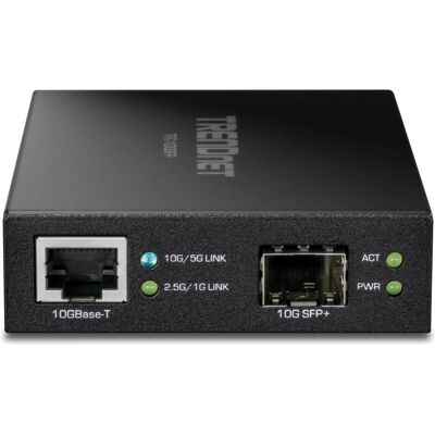TRENDnet TFC-10GSFP - Convertisseur de médias fibra - 10GBASE-T à SFP+ - Publicité TRENDnet TFC-10GSFP - Convertisseur de médias fibra - 10GBASE-T à SFP+ - Publicité