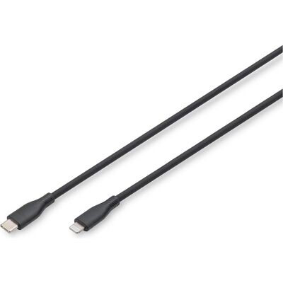 Digitus Câble de connexion Lightning en silicone, USB-C - Lightning, 2m, noir (2 m, USB 2.0, 60 W), Câble USB - Publicité Digitus Câble de connexion Lightning en silicone, USB-C - Lightning, 2m, noir (2 m, USB 2.0, 60 W), Câble USB - Publicité