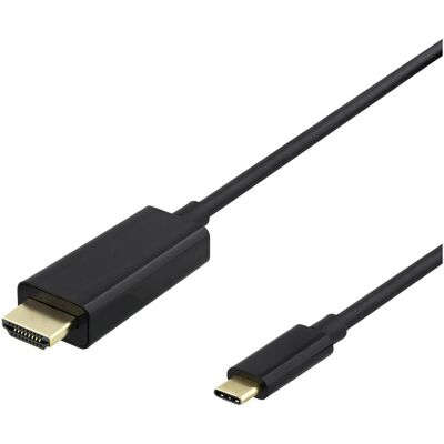 Deltaco Câble adaptateur vidéo USB-C vers HDMI 1m Noir - Publicité Deltaco Câble adaptateur vidéo USB-C vers HDMI 1m Noir - Publicité