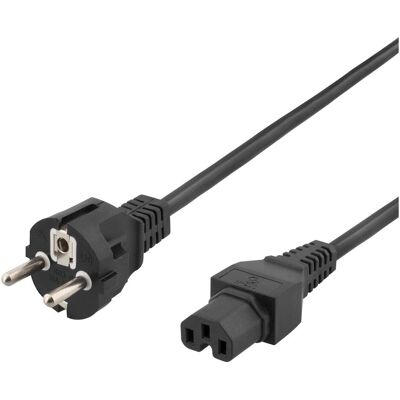 Deltaco Cordon d’alimentation CEE7/7 - IEC C15, 1m, Noir - Publicité Deltaco Cordon d’alimentation CEE7/7 - IEC C15, 1m, Noir - Publicité