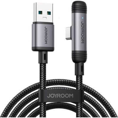 Joyroom USB-A to USB-C Angled Fast Charging Cable 3A, 1.2m - Black (1.20 m, USB 3.2 Gen 1), Câble USB - Publicité Joyroom USB-A to USB-C Angled Fast Charging Cable 3A, 1.2m - Black (1.20 m, USB 3.2 Gen 1), Câble USB - Publicité