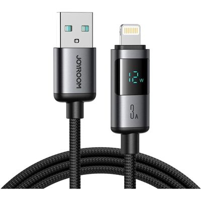 Joyroom USB-A to Lightning fast charging cable with display 3A, 1.2 m (1.20 m, USB 2.0), Câble USB - Publicité Joyroom USB-A to Lightning fast charging cable with display 3A, 1.2 m (1.20 m, USB 2.0), Câble USB - Publicité