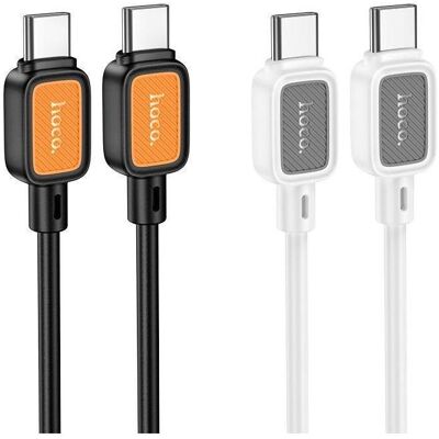 Hoco Cable cable Type C to Type C 3A 60W X108 1 m white (1 m, USB 3.2 Gen 1, 60 W), Câble USB - Publicité Hoco Cable cable Type C to Type C 3A 60W X108 1 m white (1 m, USB 3.2 Gen 1, 60 W), Câble USB - Publicité