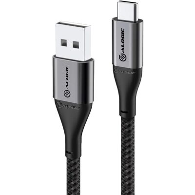 Câble Ultra USB-C à USB-A ALOGIC - 0,3m Gris - USB 2.0 - Publicité Câble Ultra USB-C à USB-A ALOGIC - 0,3m Gris - USB 2.0 - Publicité