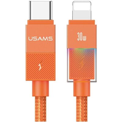 Usams Cable U93 30W USB-C to Lightning 1.2m orange (1.20 m, USB 2.0, 30 W), Câble USB - Publicité Usams Cable U93 30W USB-C to Lightning 1.2m orange (1.20 m, USB 2.0, 30 W), Câble USB - Publicité