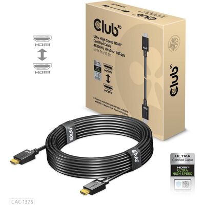 Club 3D HDMI (type A) - HDMI (type A) (5 m), Câble vidéo, Noir - Publicité Club 3D HDMI (type A) - HDMI (type A) (5 m), Câble vidéo, Noir - Publicité