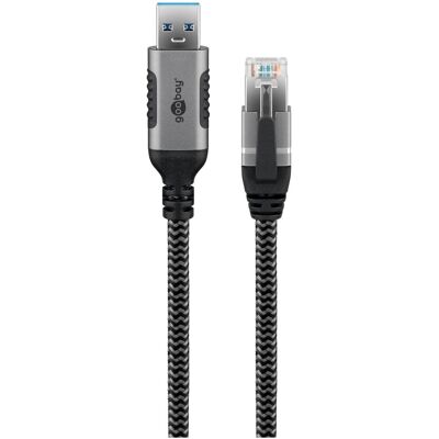 Goobay Câble Ethernet USB-A vers RJ45, 5 m (F/UTP, CAT6, 5 m), Câble réseau - Publicité Goobay Câble Ethernet USB-A vers RJ45, 5 m (F/UTP, CAT6, 5 m), Câble réseau - Publicité