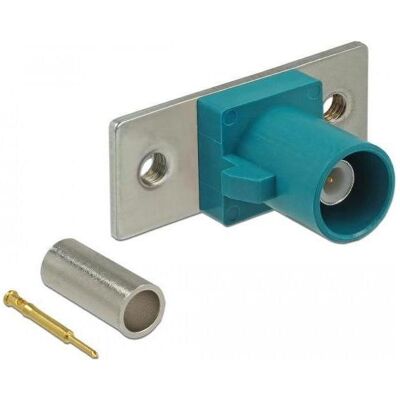 Delock FAKRA Z plug spring pin for sermping 2 prepunched holes, Câble + prise électronique, Bleu - Publicité Delock FAKRA Z plug spring pin for sermping 2 prepunched holes, Câble + prise électronique, Bleu - Publicité