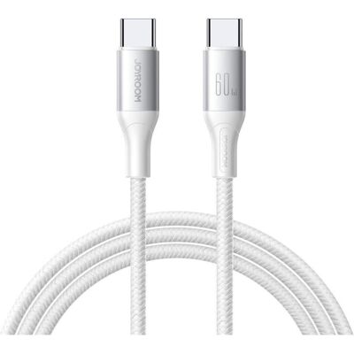 Joyroom Flash Series Fast Charging USB-C to USB-C Cable 60W, 1m - White (1 m, USB 3.2 Gen 1, 60 W), Câble USB - Publicité Joyroom Flash Series Fast Charging USB-C to USB-C Cable 60W, 1m - White (1 m, USB 3.2 Gen 1, 60 W), Câble USB - Publicité