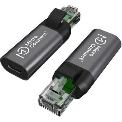 MicroConnect USB C Female to RJ45 Male (USB), Adaptateur réseau, Argent - Publicité MicroConnect USB C Female to RJ45 Male (USB), Adaptateur réseau, Argent - Publicité