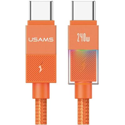 Usams Cable U93 240W USB-C to USB-C 1.2m orange (1.20 m, USB 2.0, 240 W), Câble USB - Publicité Usams Cable U93 240W USB-C to USB-C 1.2m orange (1.20 m, USB 2.0, 240 W), Câble USB - Publicité
