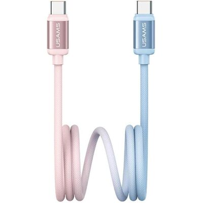 Usams Cable Bicolor Series SJ756 PD 60W USB-C/USB-C 1.2m blue and pink (1.20 m, 60 W), Câble USB - Publicité Usams Cable Bicolor Series SJ756 PD 60W USB-C/USB-C 1.2m blue and pink (1.20 m, 60 W), Câble USB - Publicité